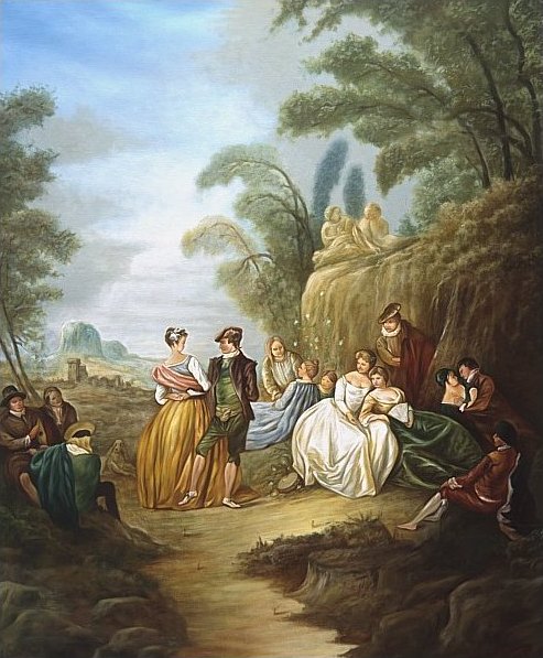 Het origineel hier is van Pater, een tijdgenoot van Watteau Pater